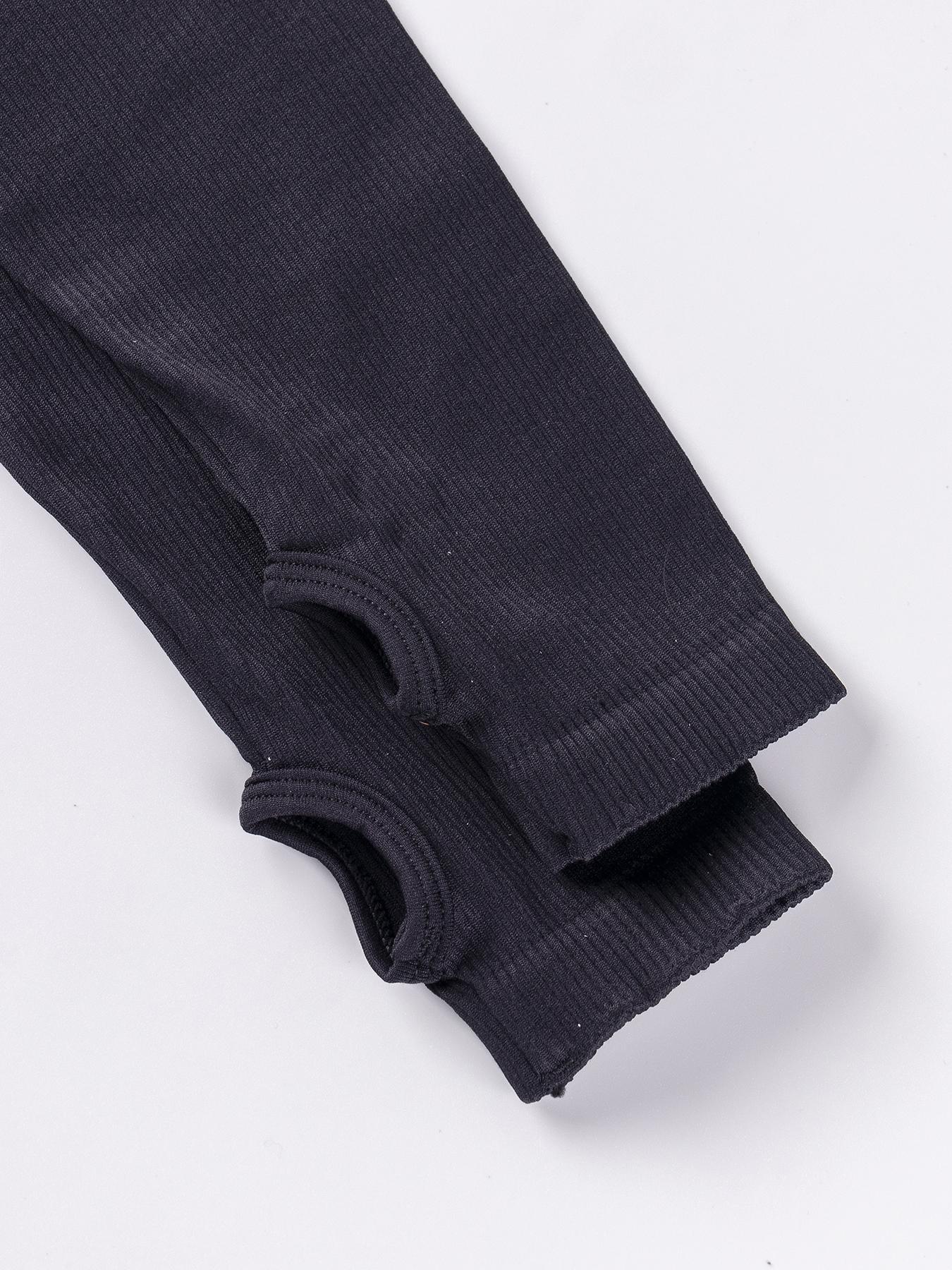 Women's Long Sleeve Sporty Comfy Jumpsuit, Waist Cinching Square Neck, Above Ankle Pants, Essential Fitness Gear, Comfortable Fashion Workout Clothes