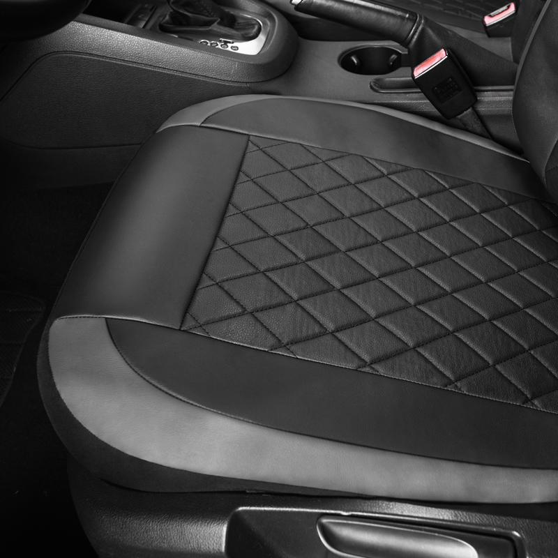 Front leather seat cover set, waterproof, durable, easy to install, car seat protectors with tire mark details, universal fit for most cars, trucks, SUVs, auto interior accessories