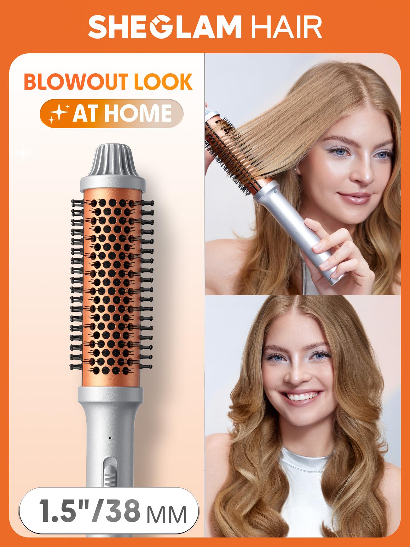 【BOGO SALE】SHEGLAM HAIR It-Curl Thermal Blowout Brush 1.5 inch / 1.25 inch Rechargeable Heated Curler Heatless Curling Iron-Effortlessbeauty