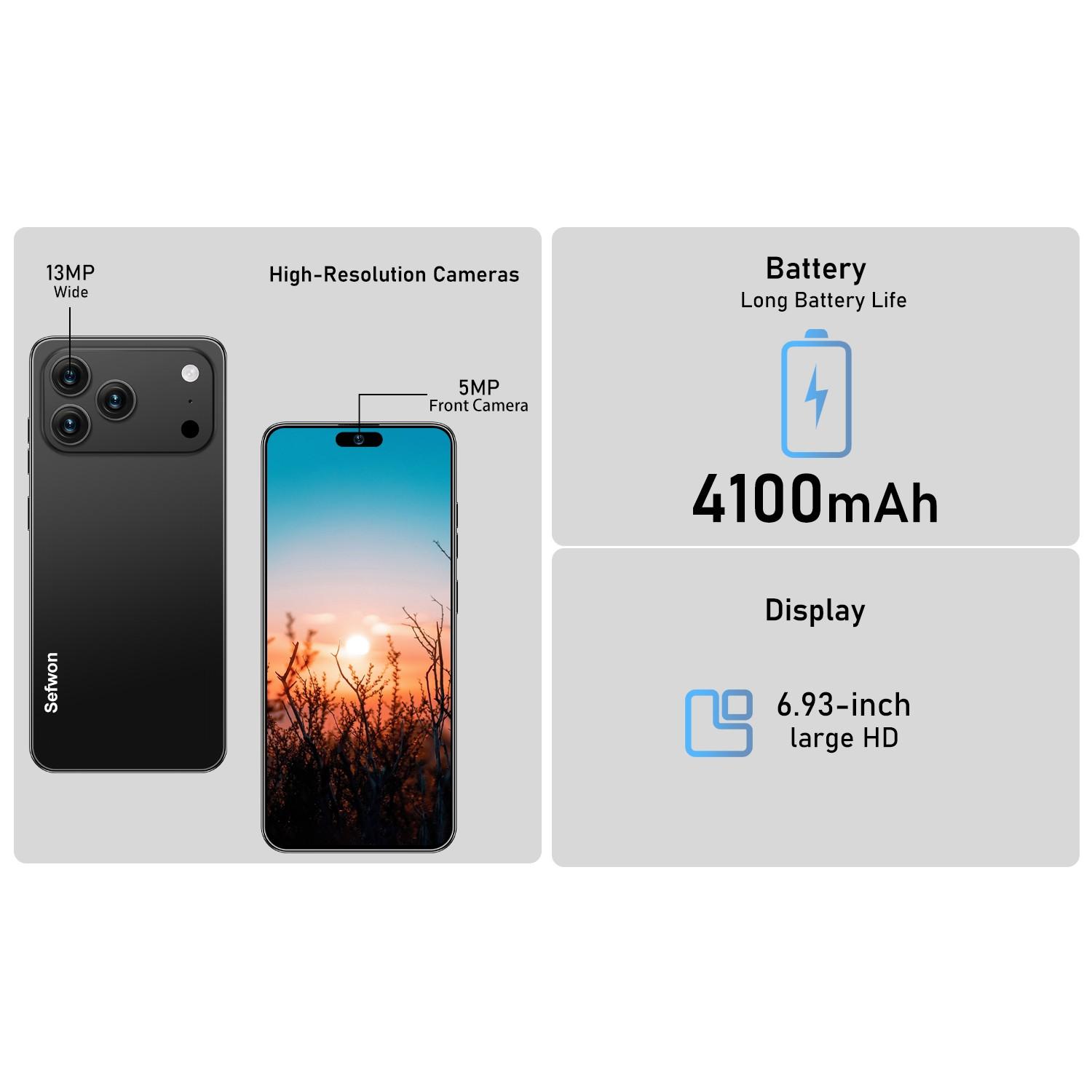 2026 New Unlocked Smart Android Phone, 4100mah Battery, 4+64GB RAM, 5mp+13mp Camera, Dual Sim, 4g Network, 6.93 Inch Screen, Octa-Core Cpu, Android 10.0