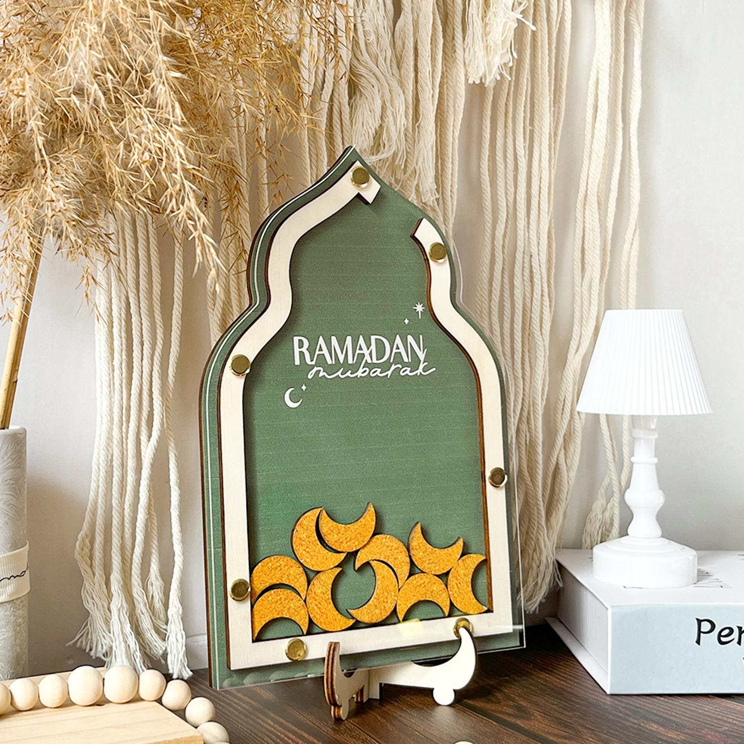 Ramadan Countdown Box, Independent Traditional Islamic Festive Eid Gift Set, Includes 31 Numbered Moons, Creative Ramadan Home Decor, Perfect Muslim Friend Gift