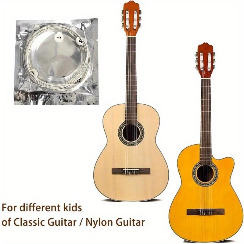 6pcs/set Classical Guitar Strings Set Plating Super Light Classic Guitar Clear Nylon Silver Strings Silver Plated Copper