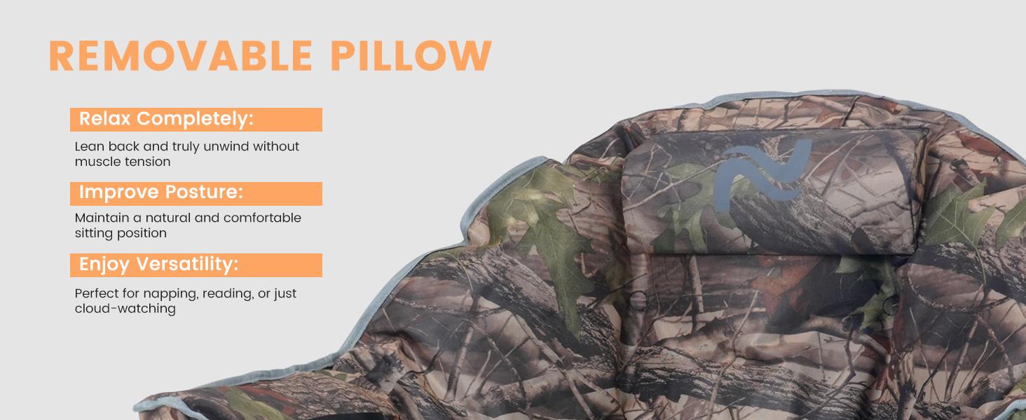 LILYPELLE Oversized Heated Moon Saucer Lounge Chair - XL Padded, 3 Heat Levels, Portable Folding for Outdoor Camping, Travel [Battery Not Included]