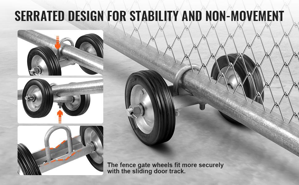 VEVOR Sliding Gate Kit, 6 Rolling Gate Hardware Kit C-type, Wheel Carrier with Two 6 Wheels Support, Heavy Duty Sliding Gate Rollers for Connect Tracks Door Frames, Sliding Gate Guide Roller, 600 lbs VEVOR Sliding Gate Kit, 6 Rolling Gate Hardware Kit C-type, Wheel Carrier with Two 6 Wheels Support, Heavy Duty Sliding Gate Rollers for Connect Tracks Door Frames, Sliding Gate Guide Roller, 600 lbs