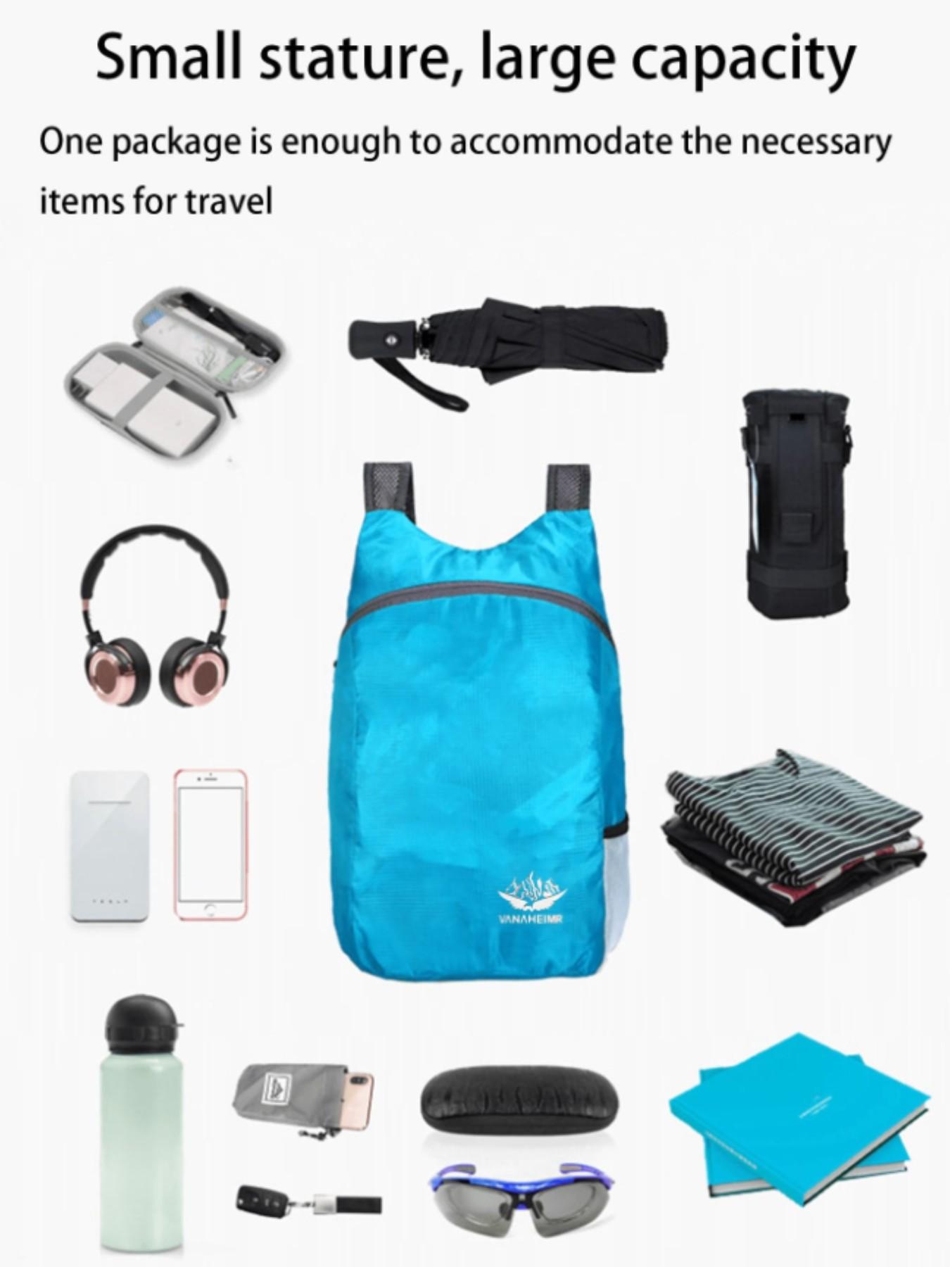 Foldable Backpack 20L Outdoor Sports Bag, Waterproof Comfortable Foldable Bag, Ultra-Light Portable Storage Bag, Camping Essential