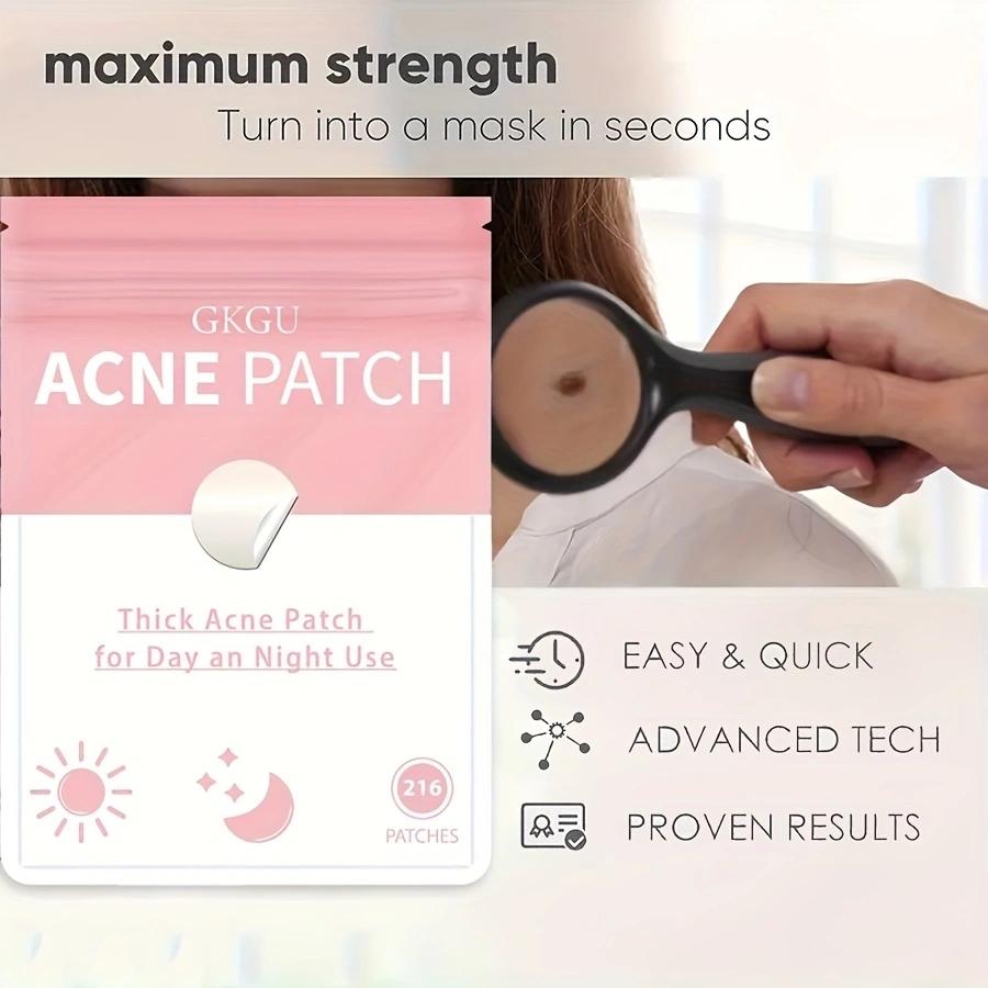 216 pcs acne patch, covering acne and blemishes, covering blemish spots, light beige spot acne patch, and concealer the daytime face, Acne Pimple Patch, Blemish Patches