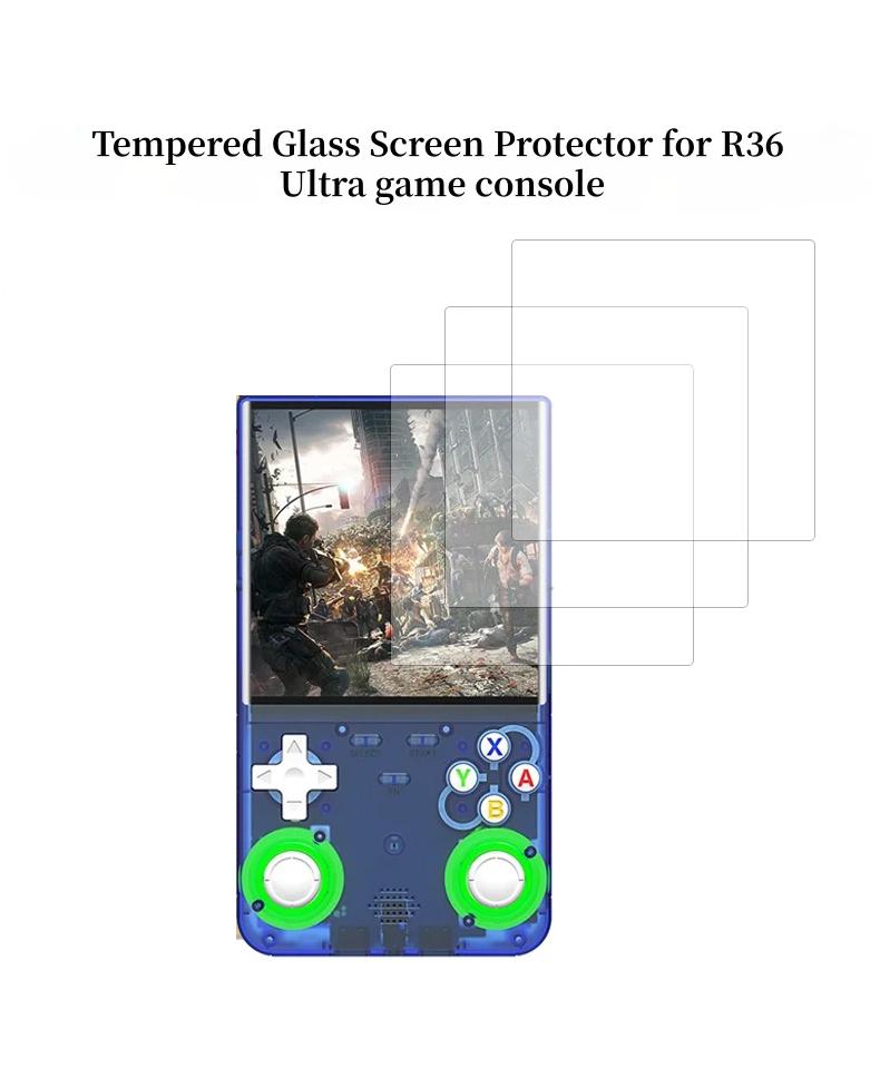 Transparent Protective Case for R36 Ultra Game Console, Anti-Drop Hard Storage Bag, Eva Shell, Scratch-Resistant Screen Film