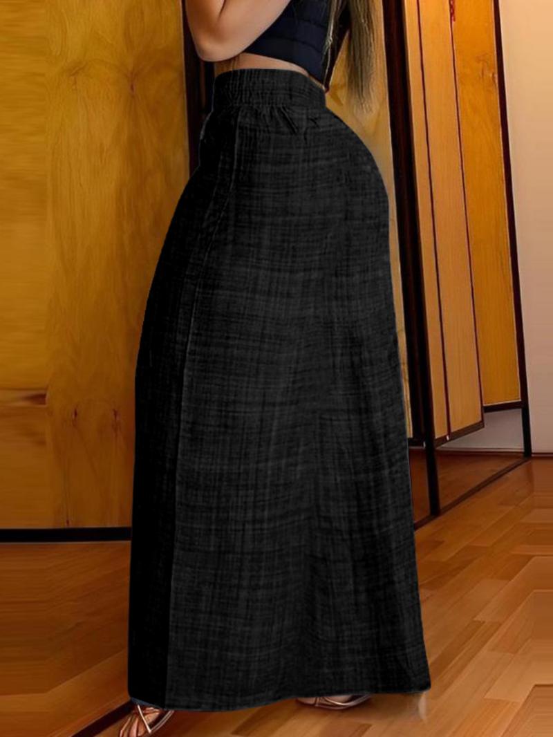 Women's Solid Color Skirt, Casual Fashionable Skirt for Daily Wear, Women's Bottoms for Spring & Fall