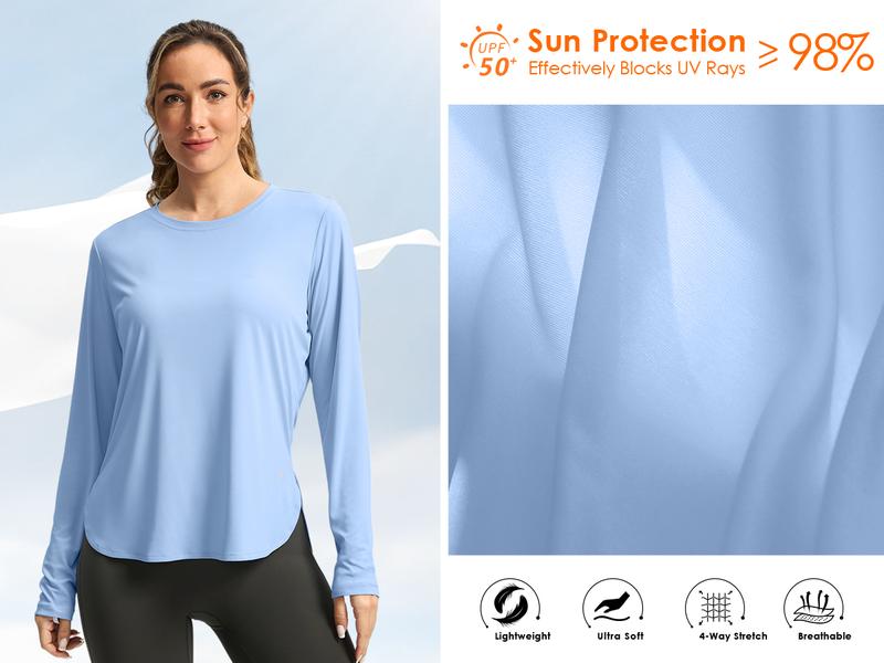 G Gradual Women's Sun Shirts UPF 50+ Long Sleeve UV Protection Shirt Lightweight Soft Breathable Beach Swim Tops Quick Dry Workout Hiking Casual Top for Women