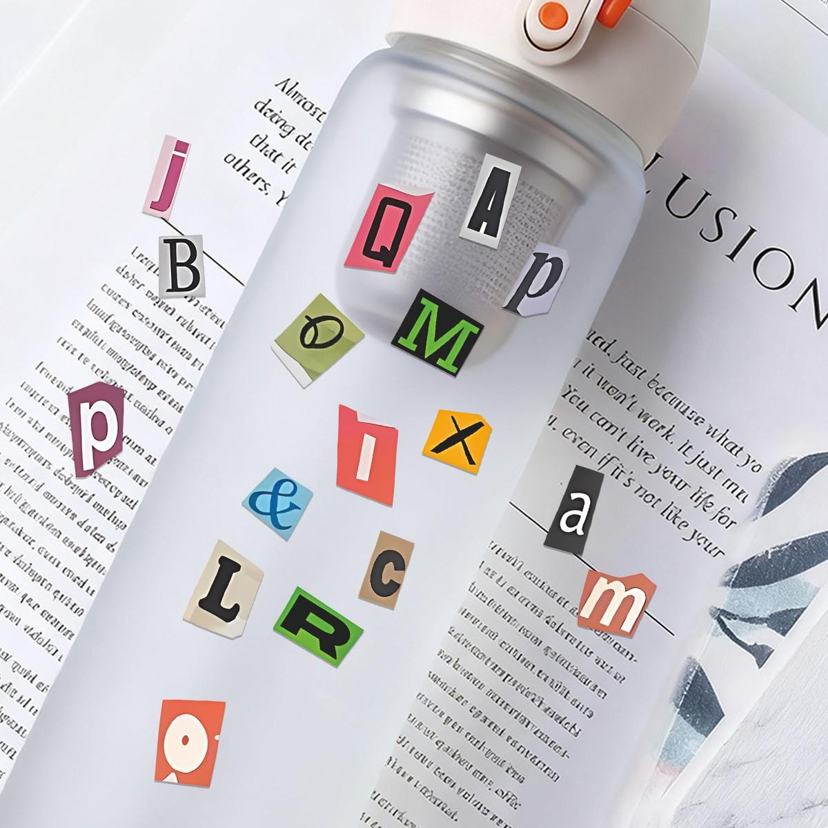 287 Piece Beautiful Alphabet Number Symbol Stickers, Vintage Decals for Diaries, Laptops, Phone Cases, DIY Crafts, Students, Teens