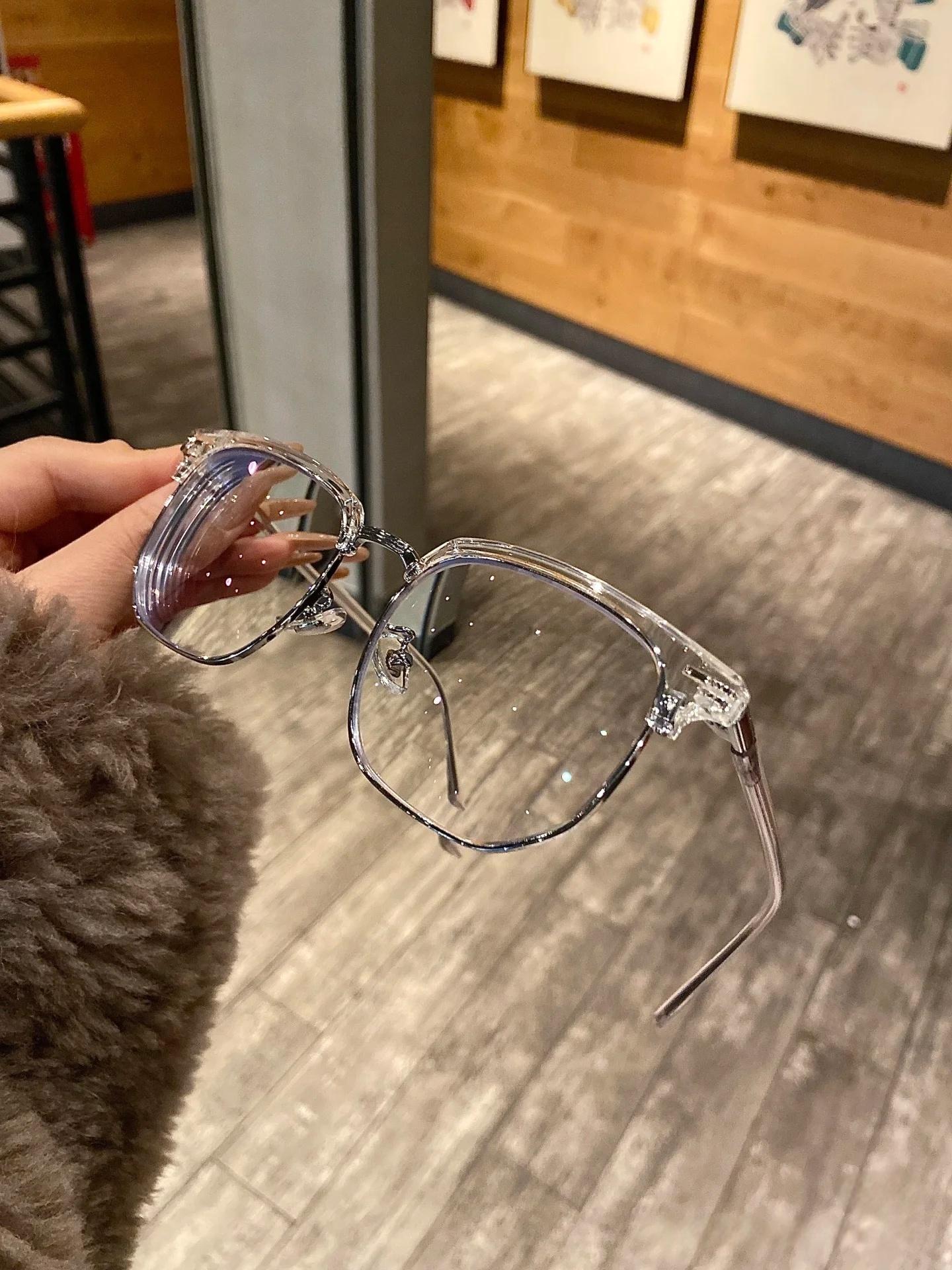 Frozen Series Blue Light Blocking Glasses Retro Clear View for Eye Protection Computer Vision Glasses Men Women Computer Gaming Glasses Rectangle TR90 Frame Anti Eyestrain UV 400 Stylish Lentes Classic Summer Eyewear - Eyeglasses Set