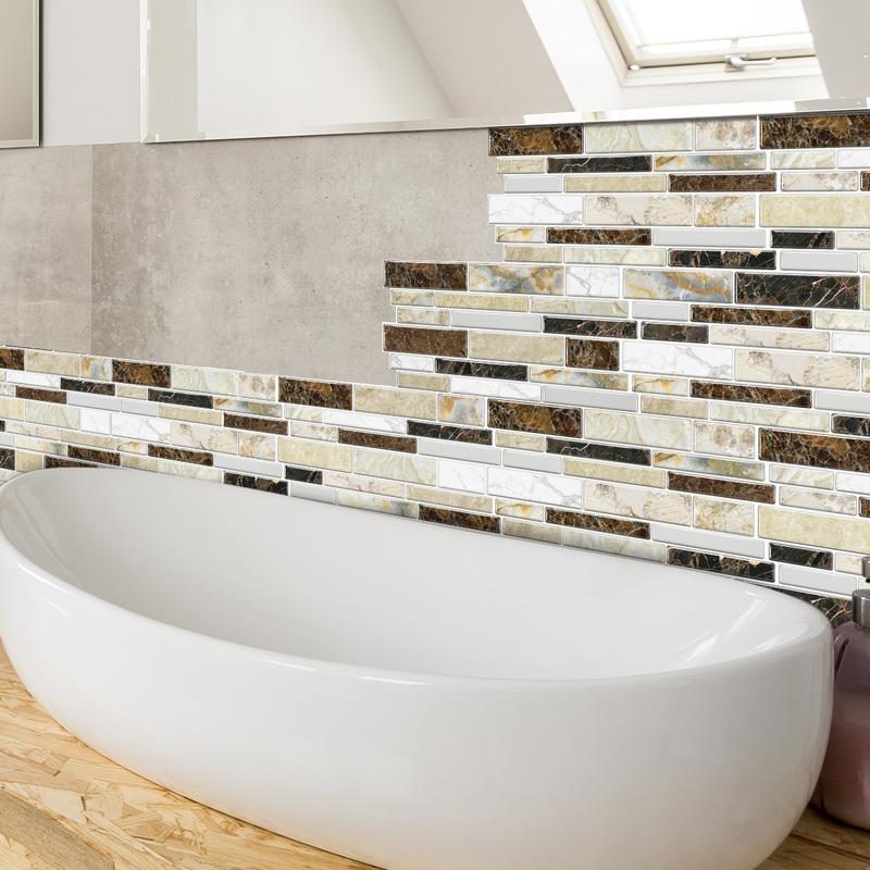 FLOLEOPA 48-Piece Peel-and-Stick Wall Decals Kitchen & Bathroom Splashback Protection Waterproof, Oil-Resistant, Heat-Resistant Ideal for Dining Rooms, Schools, and Office Wall Decor Marble Pattern Stickers, Tile Decals, Wall Panels FLOLEOPA 48-Piece Peel-and-Stick Wall Decals Kitchen & Bathroom Splashback Protection Waterproof, Oil-Resistant, Heat-Resistant Ideal for Dining Rooms, Schools, and Office Wall Decor Marble Pattern Stickers, Tile Decals, Wall Panels