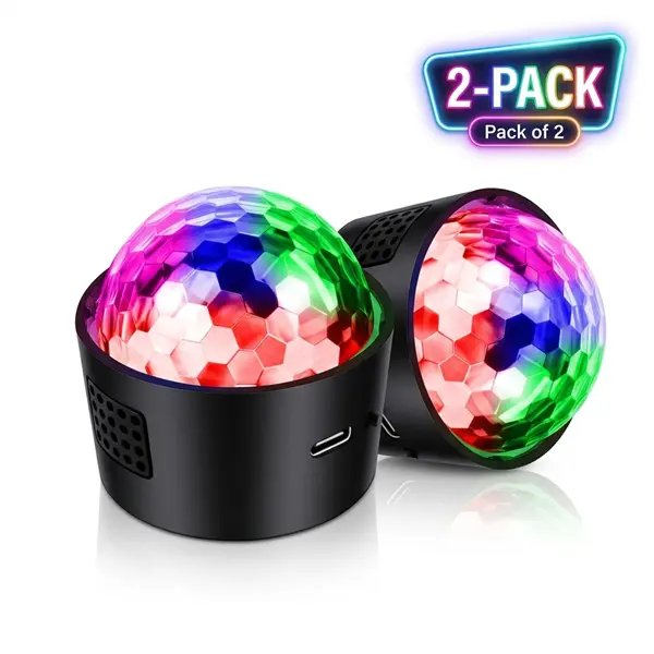 Disco Ball for Car Disco Lights with Sound Activated Multicolor Suitable for Car Room Music Lamp (Music Synchronization), LED Stage Light, Crystal Small Magic Ball, USB Rechargeable Voice Control Christmas, Birthday, Party, Gathering Atmosphere Light