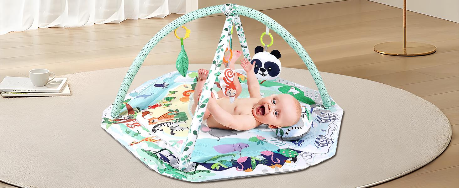 4-in-1 Tummy Time Mat Baby Activity Play Mat with 6 Infant Learning Sensory Toys for Floor Toddler Motor Skill Development Babies Ball Pit 18 Ocean Balls Cute 4-in-1 Tummy Time Mat Baby Activity Play Mat with 6 Infant Learning Sensory Toys for Floor Toddler Motor Skill Development Babies Ball Pit 18 Ocean Balls Cute