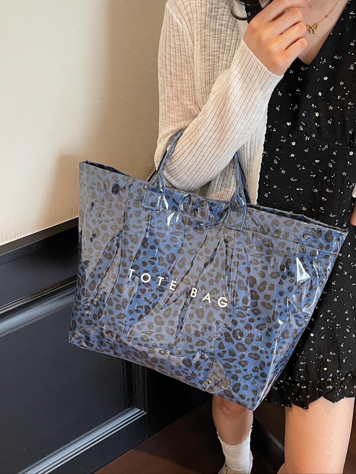 Large-Capacity Tote Bag for Women, Casual Versatile High-quality Daily Commuter Tote, Fashionable Shopping Bag, Leopard Print Tote Bag