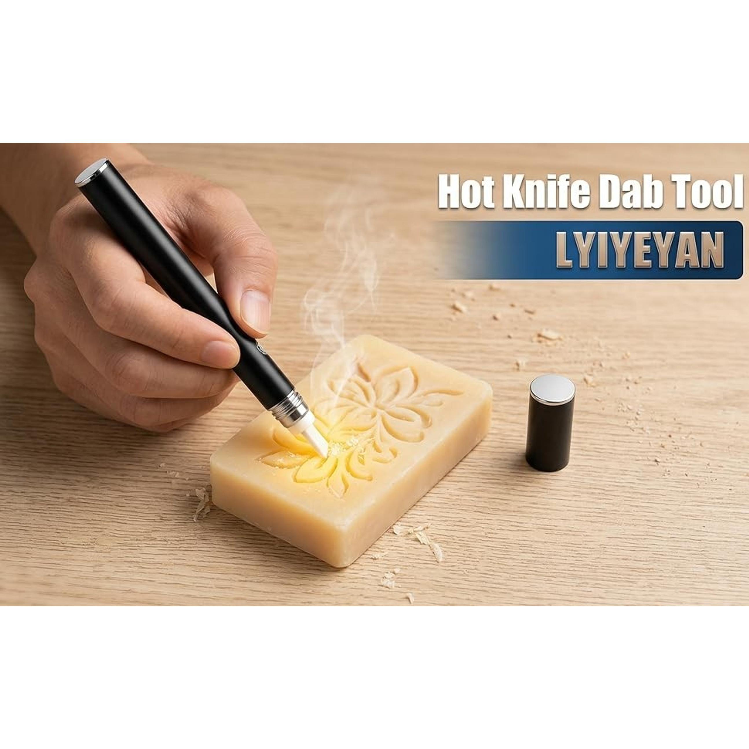Electric Hot Knife Heat Tool – Portable Ceramic Heated Tip Pen with 2 Extra Blades, Cordless Rechargeable Cutting Tool Kit for Soap, Candle, Honey, and Plastic (Kit)