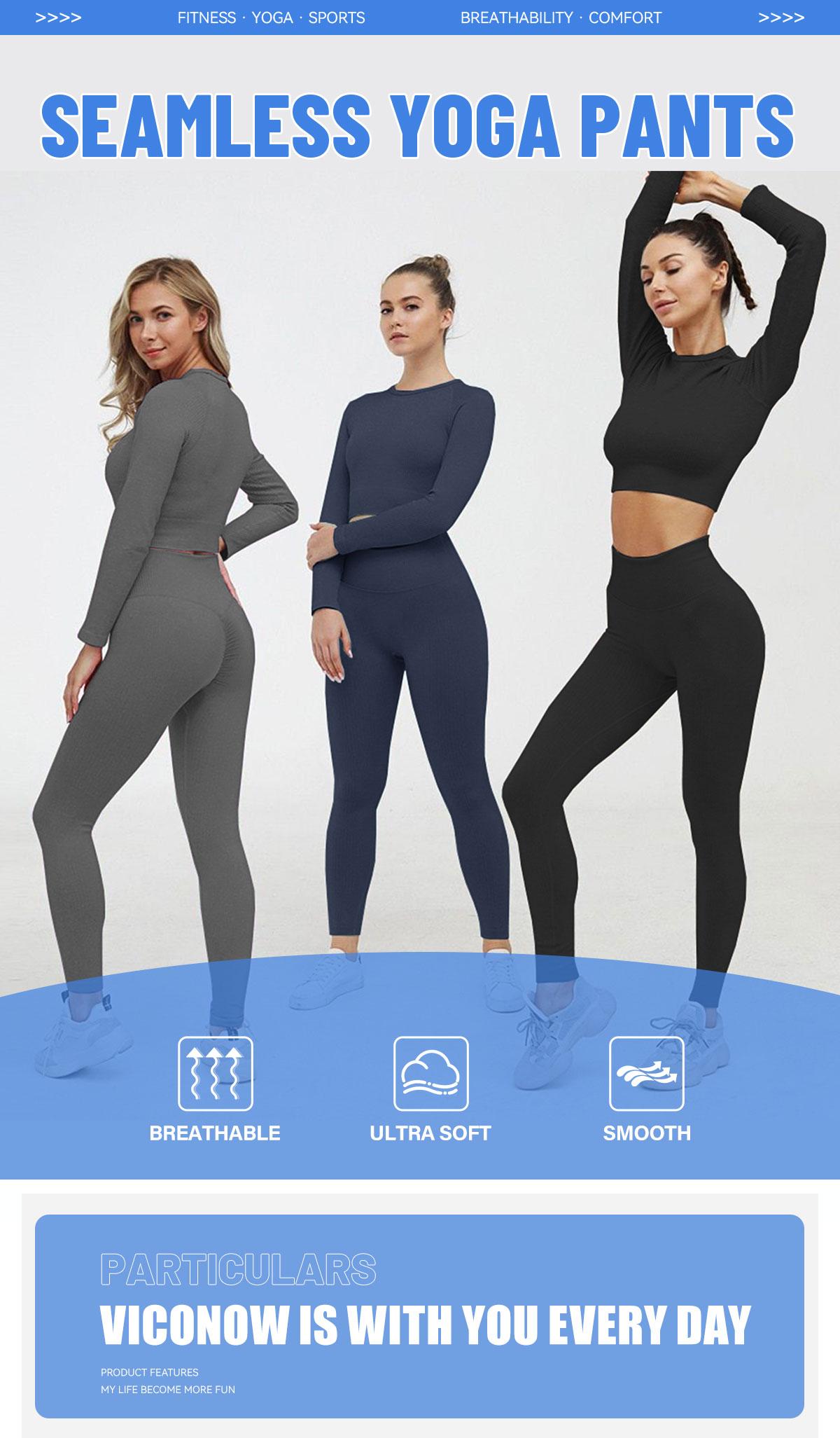 VICONOW Leggings for Women - Black Leggings High Waist Tummy Control Yoga Pants for Gym Workout Athletic Running Casual Daily Wear Solid Color Comfortable Fit