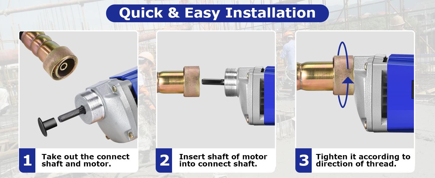 1500W Handheld Concrete Vibrating Tool, 13,000 VPM Portable Cement Vibrating Tool with 6.6ft Cable