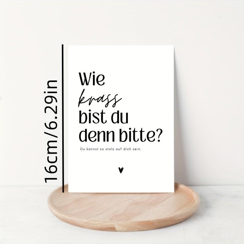 5 German Congratulations Cards, Minimalist Design, Inspirational Achievement Cards, Modern Font, Encouragement Gifts for Friends and Family