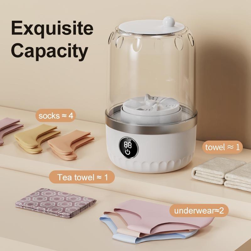 Portable Mini Washing Machine, Lightweight Washer, USB Charging, High Quality Impact Resistant Underwear/Underwear Cleaning, Compact and Lightweight, Suitable for Apartments, Dormitories, Hotels, Caravans and Travelling Camping Convenience Gift