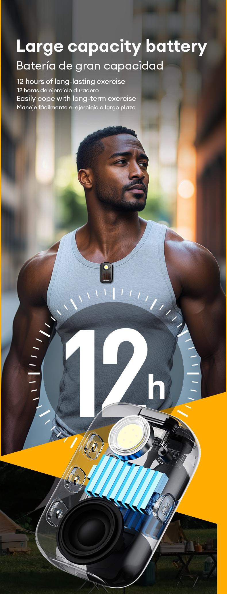 Transformers TF-Y07 PRO Bluetooth Speaker Dual Wear Design with Magnetic/Clip Collar, HiFi Stereo Sound, IPX67 Waterproof