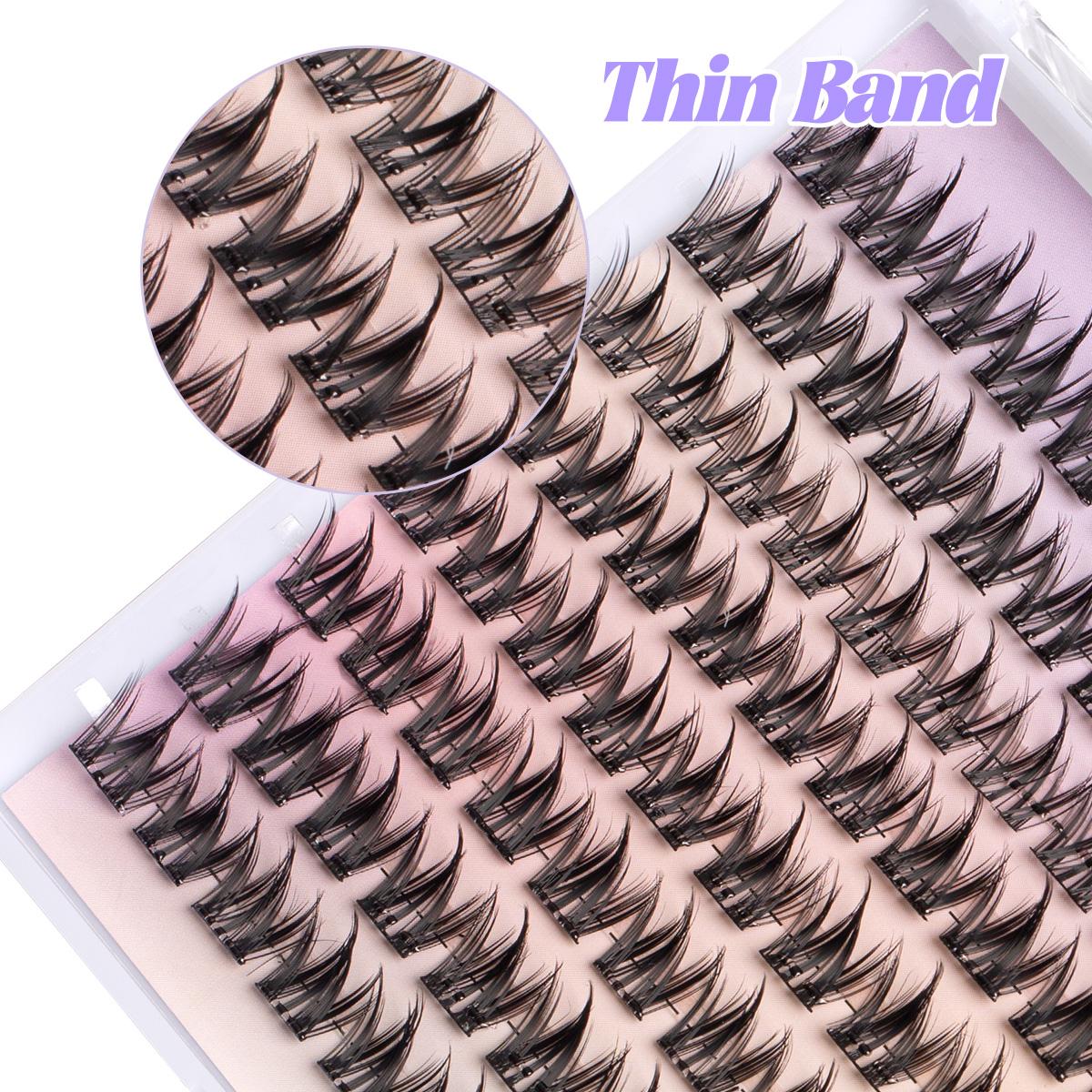 Lash Clusters Manga Eyelash Clusters Spiky Cluster Eyelash Extensions 80Pcs C Curl Individual Lashes Volume Anime Lash Clusters with Thin Band Lashes DIY False Eyelashes at Home with Bond& Seal& Remove& Eyelash Tweezers #TOP PICKS