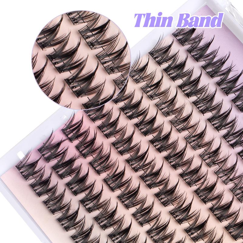 Lash Clusters Manga Eyelash Clusters Spiky Cluster Eyelash Extensions 80Pcs C Curl Individual Lashes Volume Anime Lash Clusters with Thin Band Lashes DIY False Eyelashes at Home with Bond& Seal& Remove& Eyelash Tweezers #TOP PICKS