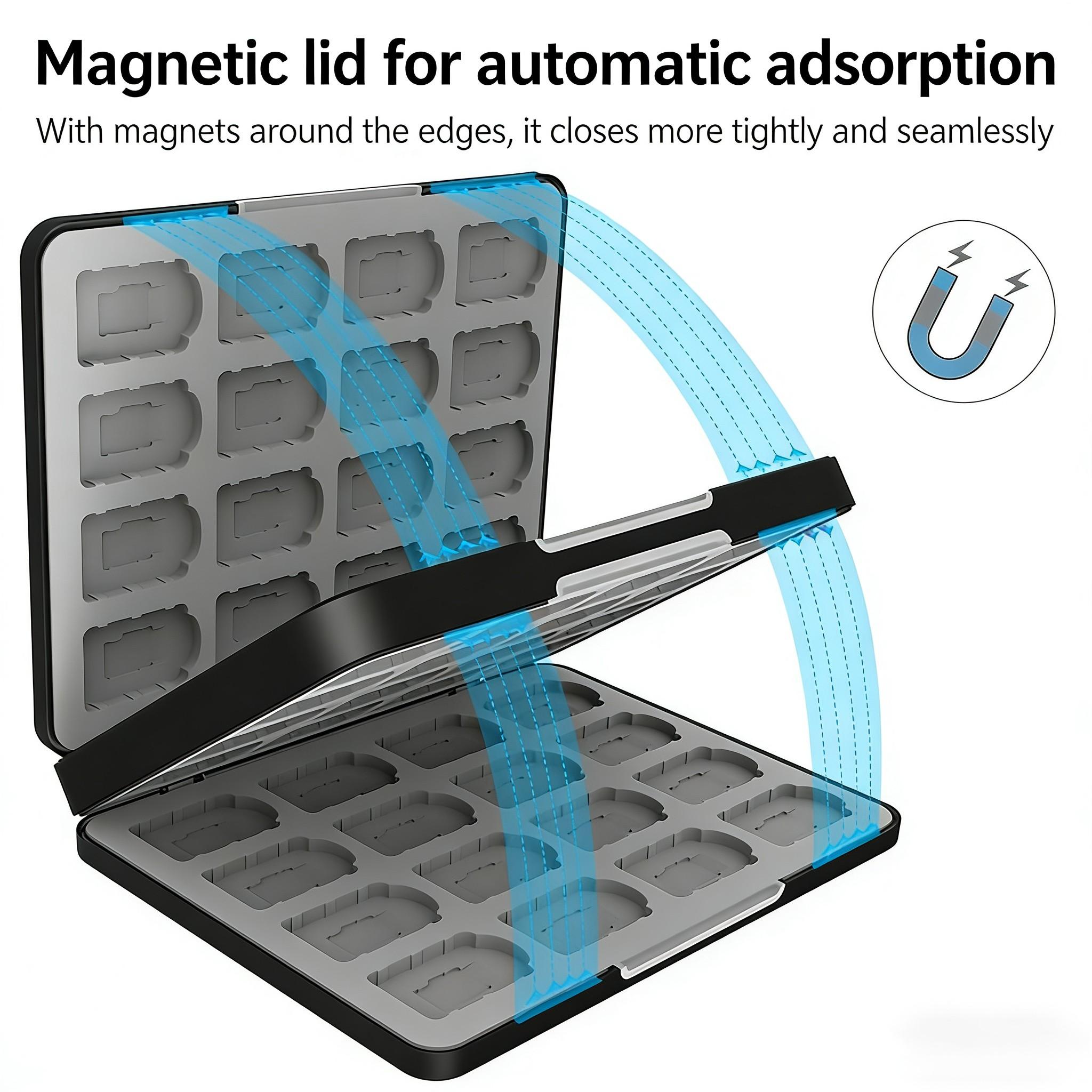 Large Capacity Switch Game Cartridge Box, Magnetic Shockproof Card Case, Compatible with Ns/TF Cards, Exclusive for Gamers