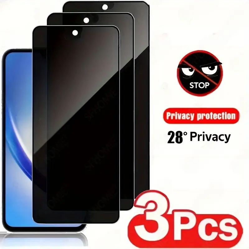 Privacy Protection Cellphone Smartphone Protective Shatterproof Tempered Glass Screen Protector Film Compatible with Samsung Galaxy a Series, Anti-Fingerprint, Anti Peeping, Anti Spy Privacy, Shatterproof, Touch Sensitive, Quick Installation