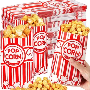 500pcs Paper Popcorn Bags for Party, 1 Oz Small Vintage Individual Servings Popcorn Container Bulk for Popcorn Machine Accessories Supplies Movie Nights