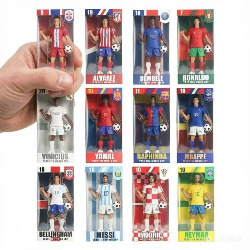 2026 World Cup Soccer Stars Action Figures - 22CM Messi, Ronaldo, Mbappe, Yamal - Collectible Football Player Model Toys, Premium Ornaments for Home Display & Kids Gifts
