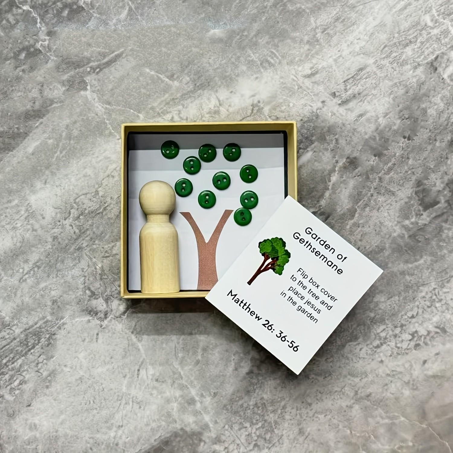 Jesus Holy Week Gift Box, Faith-Based Home Decor, Gethsemane Garden & Palm Sunday Bible Verses, Inspirational Bible Figurines, Easter Christmas Gifts