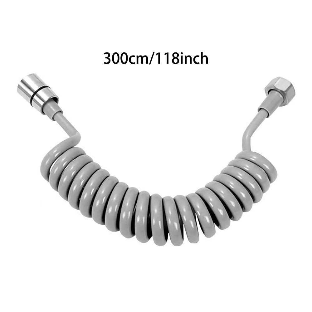 304 Stainless Steel Flexible Spring Hose, Extendable Shower Connector, Bathroom Faucet & Toilet Accessory, 2/3/5m Length Options