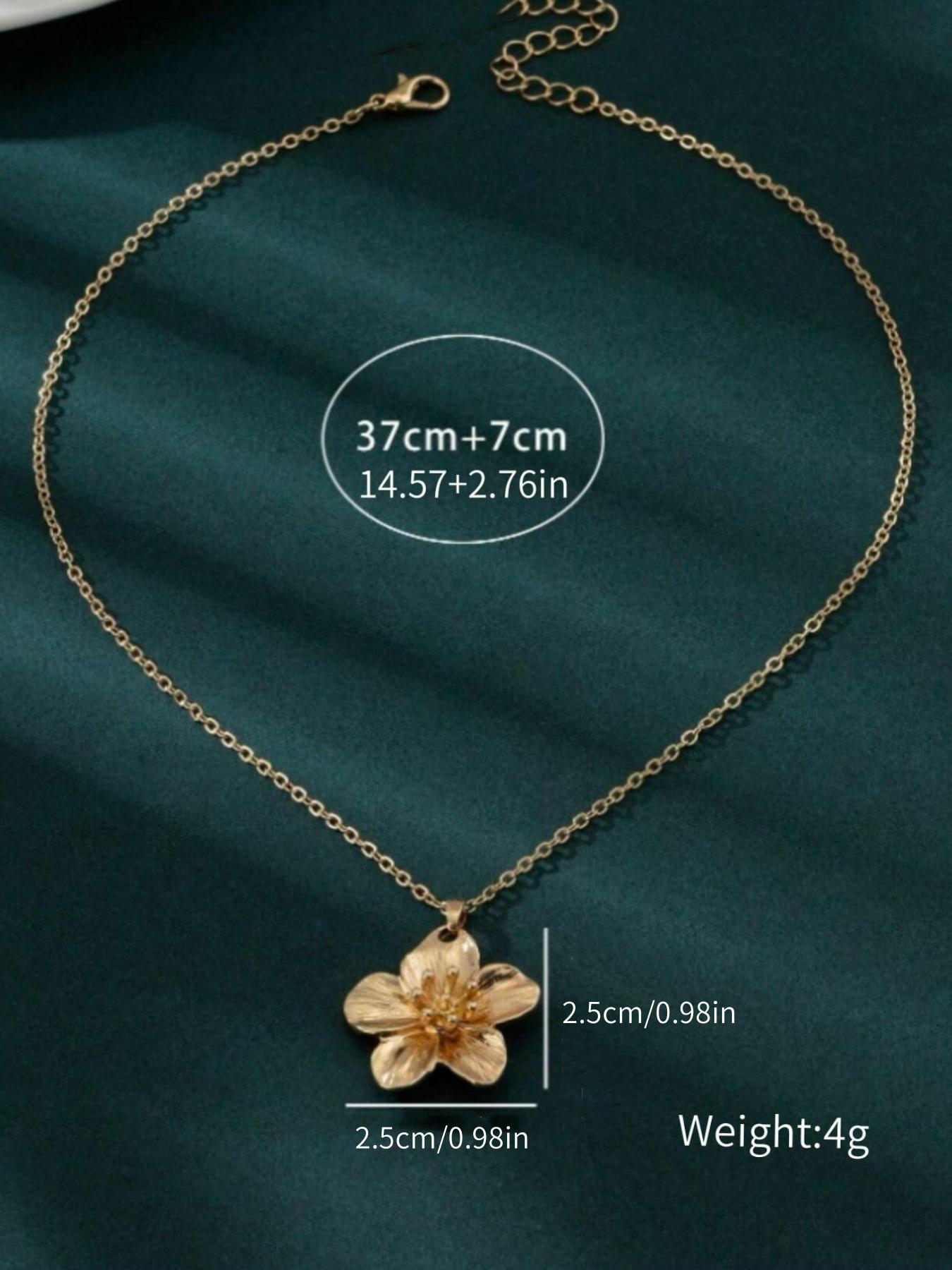 Flower Pendant Necklace for Women, Stainless Steel Everyday Jewelry, Wedding Gift, Elegant Bridal Accessory