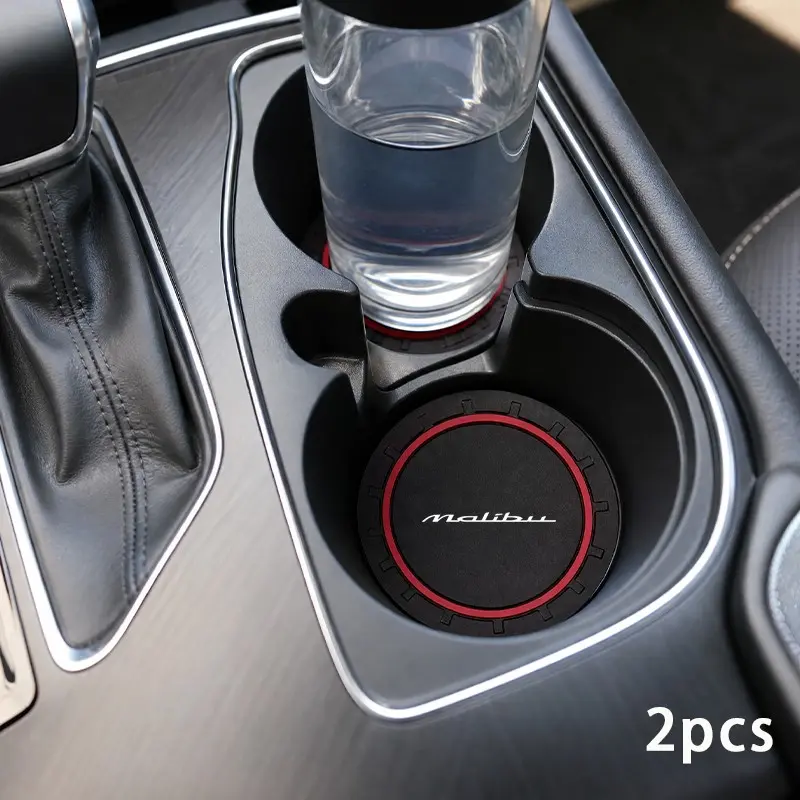 Chevrolet Malibu Cup Holder Mat Set, Soft Silicone Material, Non-Slip Surface Design, Durable Construction, Easy Maintenance