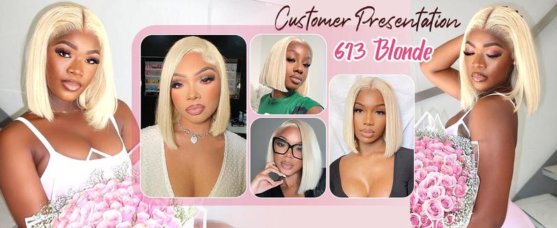 Bob Wig Human Hair Pre Plucked Pre Cut 13x4 Blonde HD Lace Closure Wig 613 Pre Bleached Wear and Go Wig Short 613 Bob Glueless Wig Human Hair 180% Density for Women