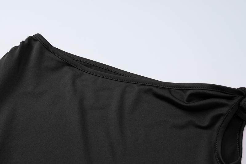 Solid Slanted Neck Lacing Design Sleeveless Top & High Waist Cropped Pants Two-Piece Set Women 2025 Summer New Casual Sexy with Ribbon Elegant Party Club Clothing Outfits