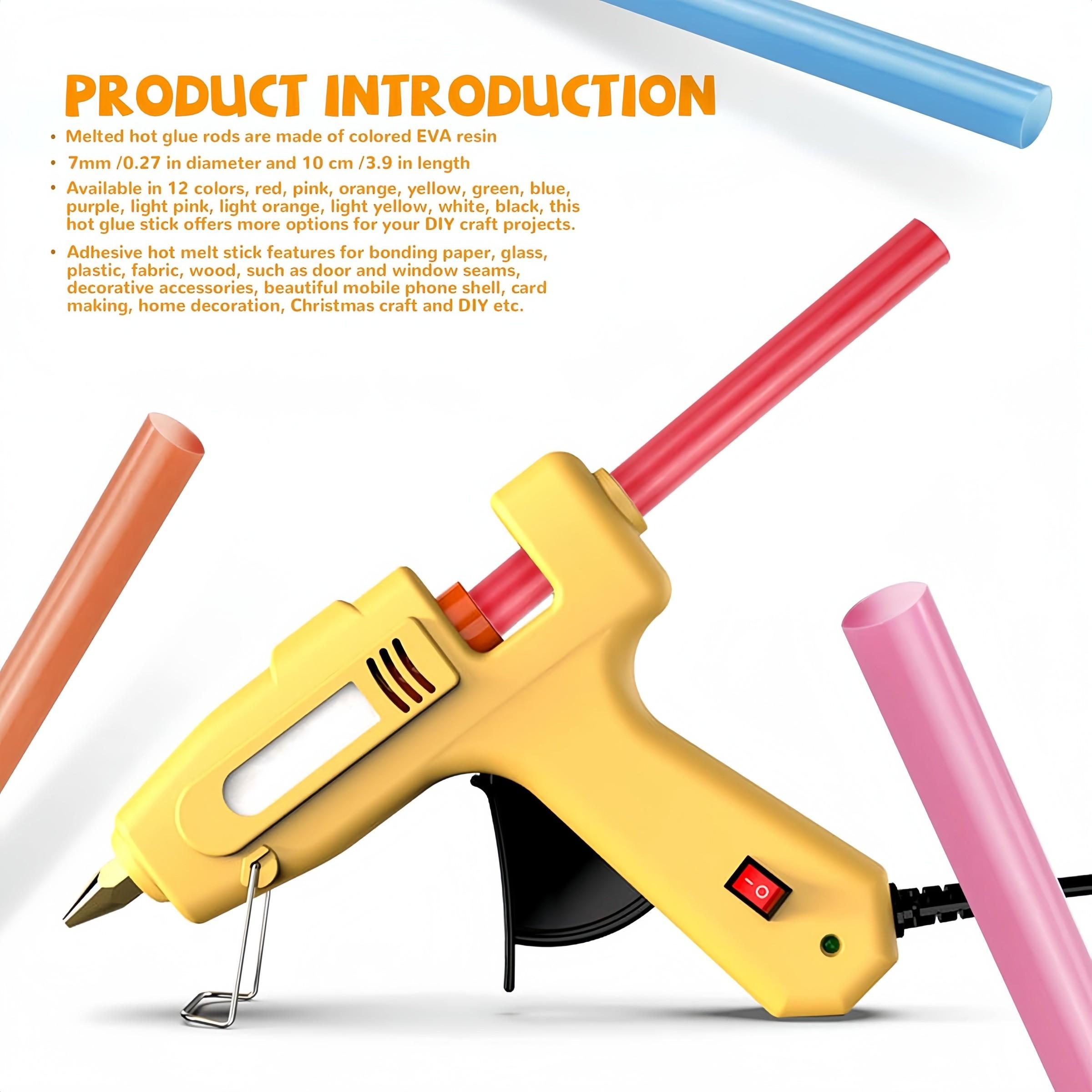 50 Colorful Hot Melt Glue Sticks, Size 0.7cm X 10cm, Ideal for Handmade Crafts, DIY Projects, General Repair, Holiday Decorations