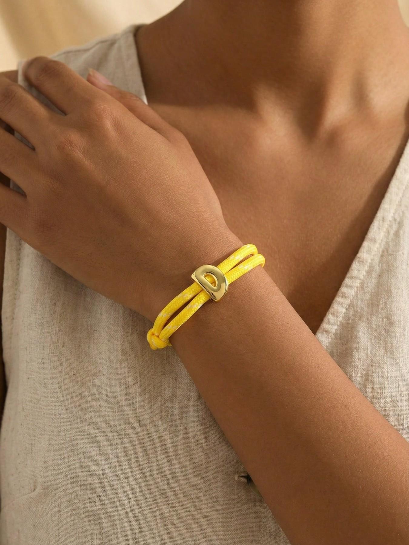 Dopamine Colorful Rope 26 Letter Bracelet, Handwoven Wristband for Men and Women, Unisex Fashion Accessory, Unique Gift Idea