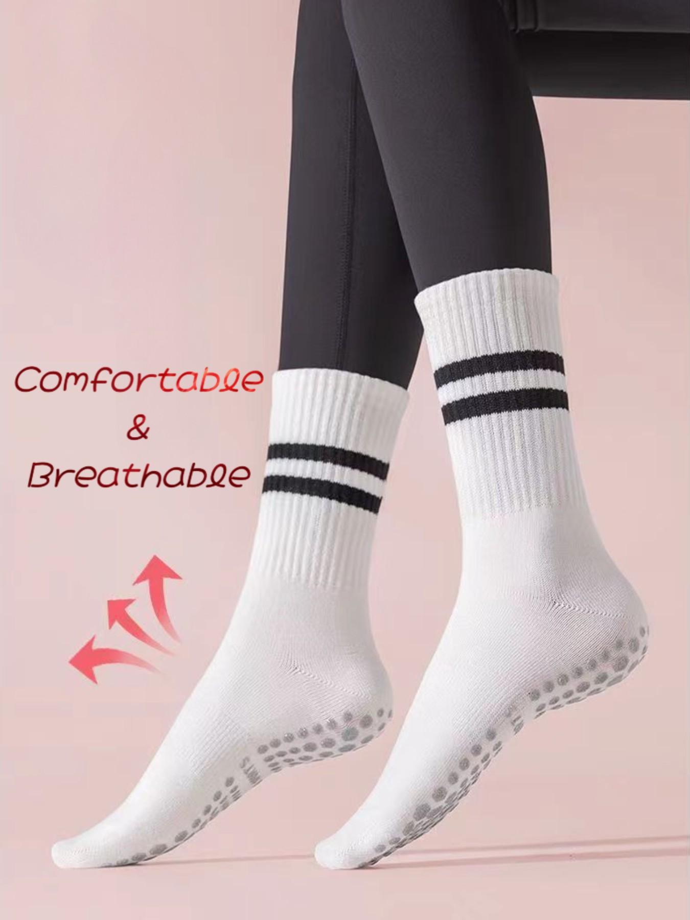 8 Pairs Women Yoga Socks Skipping Rope Sports Socks Ballet Socks Pilates Socks Anti-slip Floor Socks Parallel Bars Mid-tube Socks