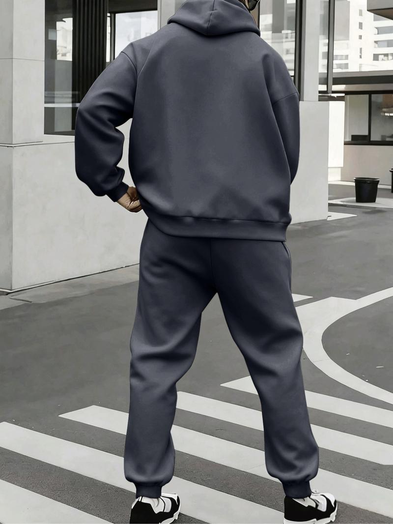 Hypemode Plus Size Set, Simple Casual Hoodie and Jogger Pants, Loose Fit, Drawstring Design, Pockets, Long Sleeve, Fall & Winter Hypemode Plus Size Set, Simple Casual Hoodie and Jogger Pants, Loose Fit, Drawstring Design, Pockets, Long Sleeve, Fall & Winter