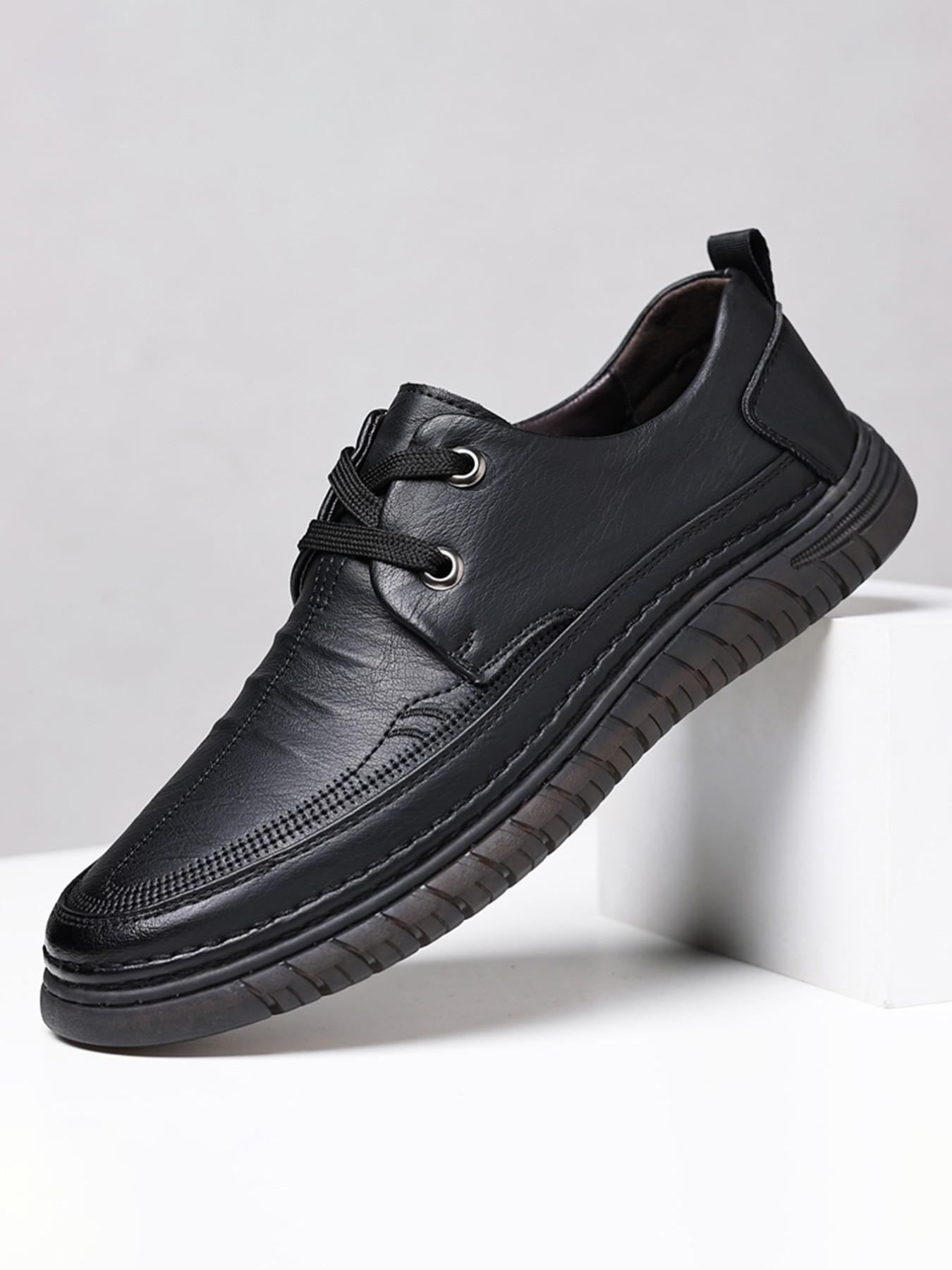 2026 Spring Summer New Soft Leather Casual Shoes, Hand-Stitched Durable Anti-Slip Work Boots, Lightweight Comfortable Dad Shoes