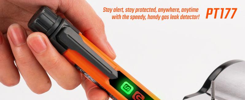 TopTes PT177 Gas Leak Detector - Natural Gas Detector with Visual Alarm Portable Gas Sniffer to Locate Combustible Leak Sources(Includes Battery x2) Safety Electronic