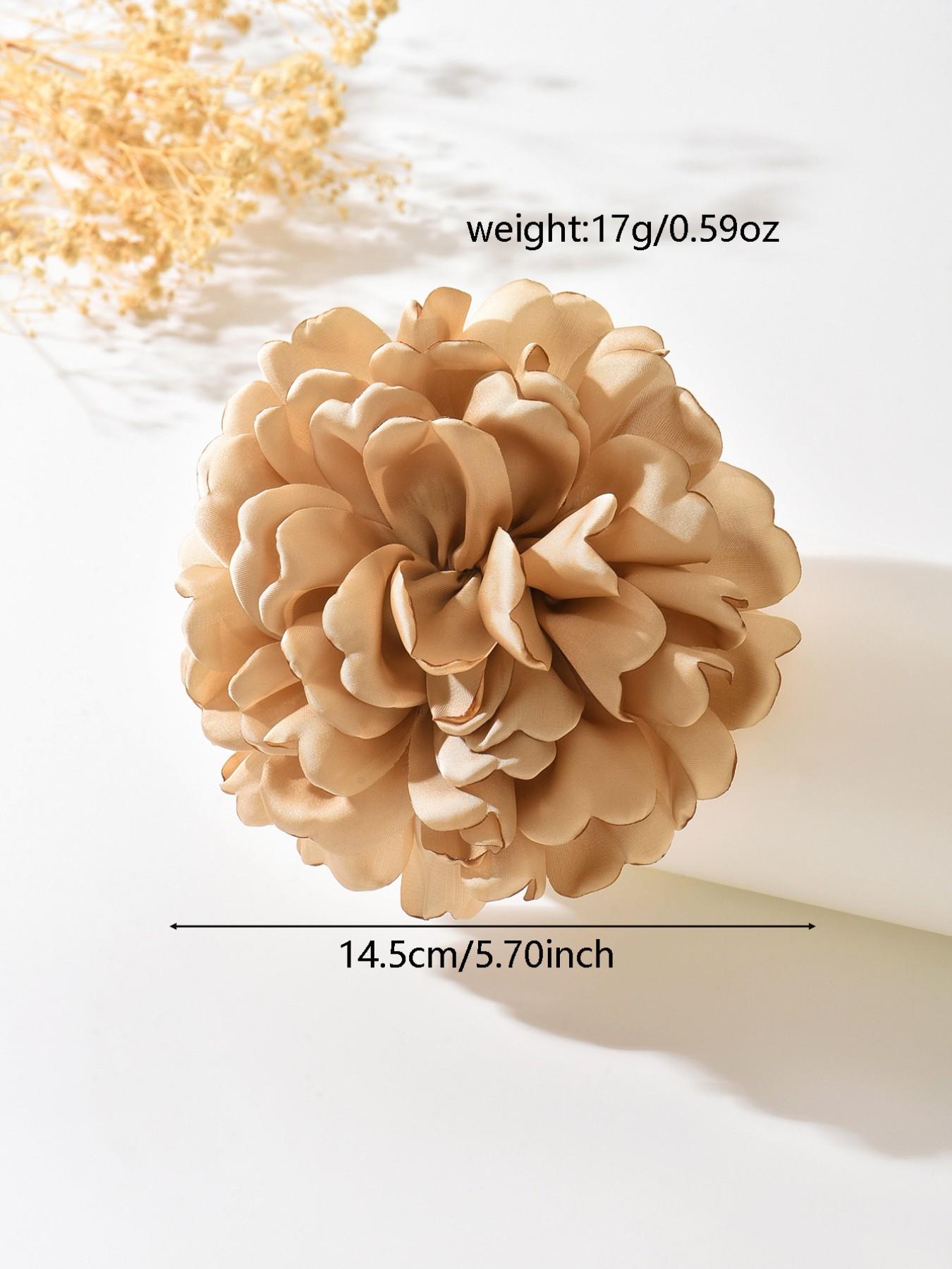A handcrafted, multi-layered, and multicolored fabric floral brooch featuring a unique, elegant banquet-style design. This versatile corsage—equipped with a convenient duckbill clip—can be worn in various ways and is suitable for any occasion