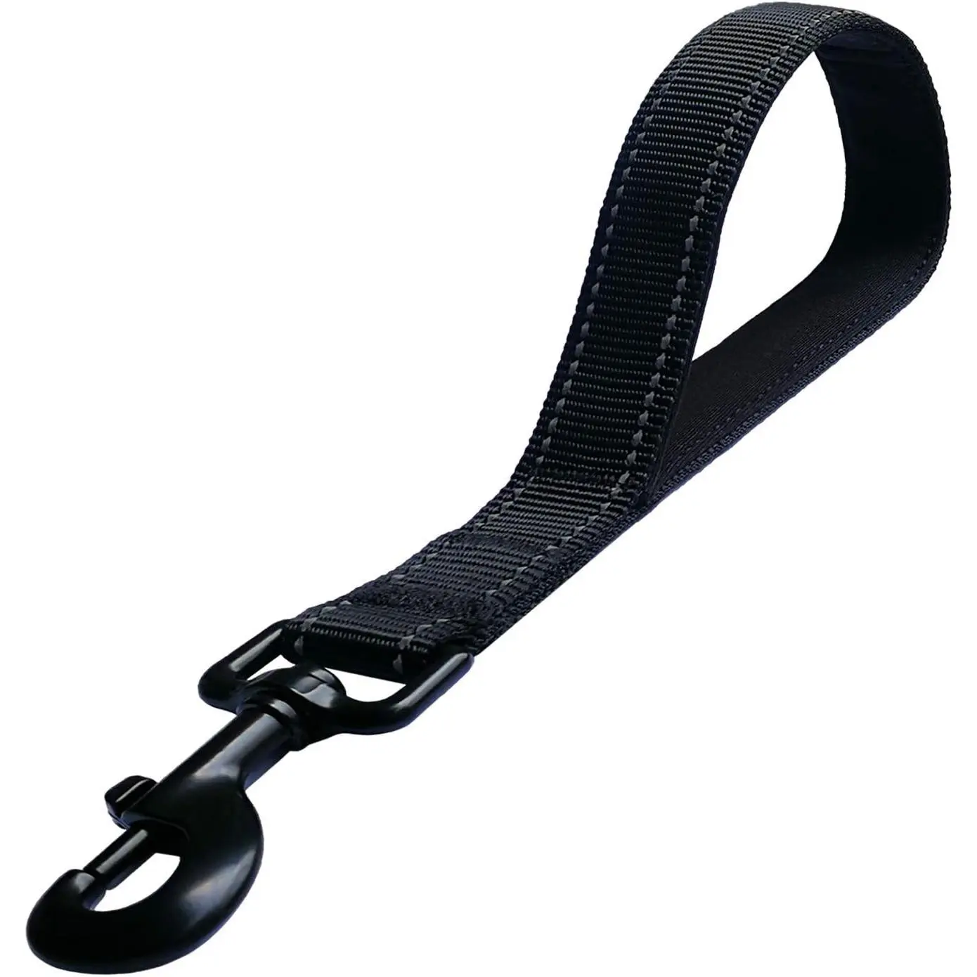 Short Nylon Dog Leash - Heavy Duty - 12 Inch, Black
