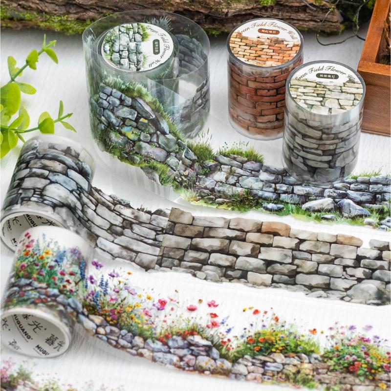 DIY Decorative Pet Tape Stickers, Wall Theme Decoration, Scrapbooking Album Supplies, Creative Craft Accessories, DIY Decal Film for Home & Office Use, Floral Pattern Sticker