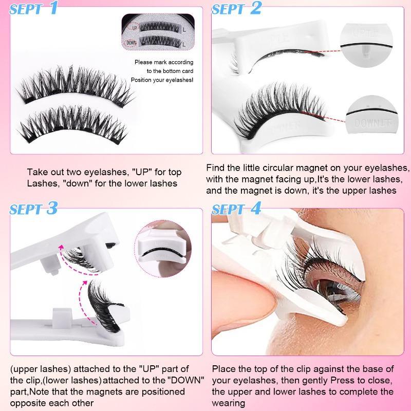 Reusable Soft Magnetic Eyelashes Kit with Applicator Glue-Free Waterproof Lightweight for Natural Makeup Cosmetic Enhance Your Look Subtly