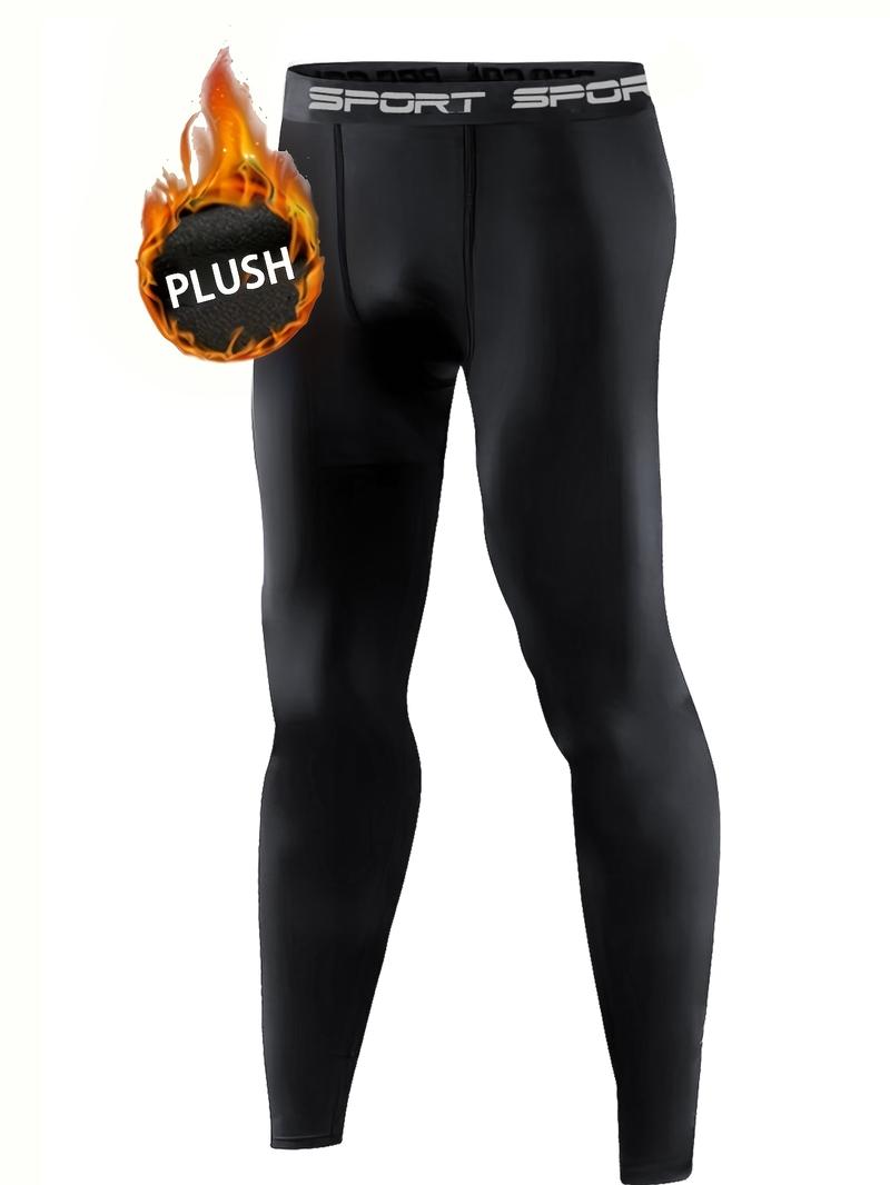 4-Pack Men’s Winter Thermal Compression Pants – Soft Fleece-Lined Warm Tights with High-Stretch Slim Fit, Ideal for Running, Gym Training, Hiking, Skiing & Cold-Weather Outdoor Sports