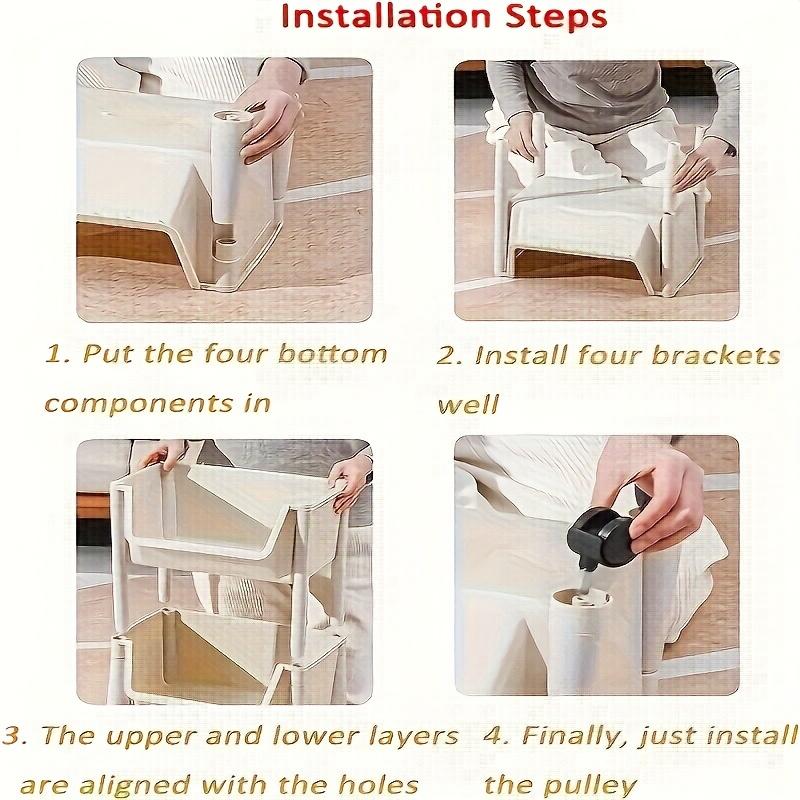 Multifunctional Multi-Layer Plastic Storage Cart with Wheels, Layered Shelf Organizer Bathroom Storage Rack for Bedroom Kitchen Bathroom Living Room Multifunctional Multi-Layer Plastic Storage Cart with Wheels, Layered Shelf Organizer Bathroom Storage Rack for Bedroom Kitchen Bathroom Living Room