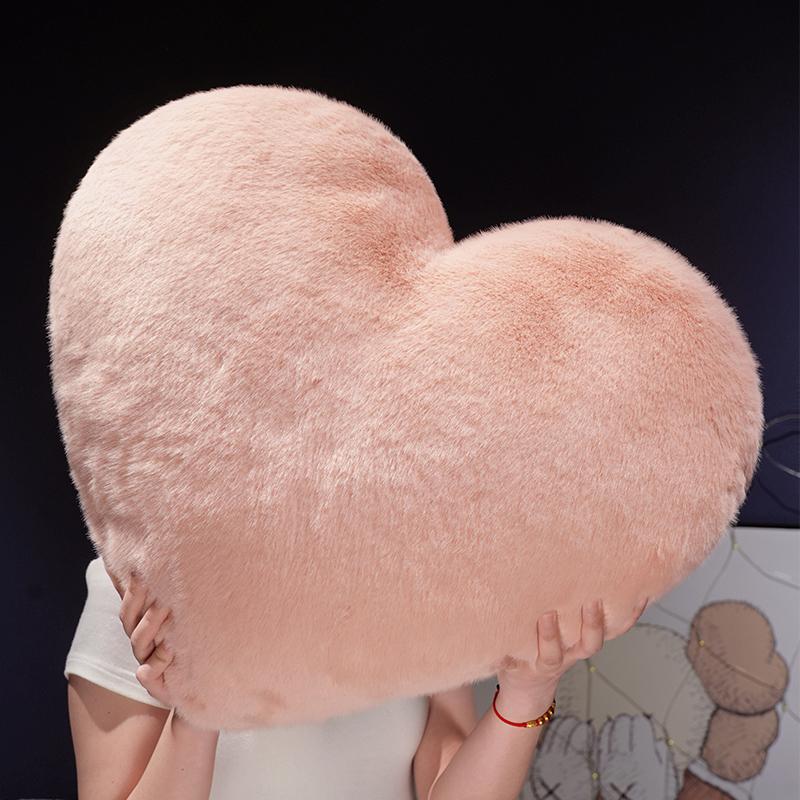 Heart Pillow with Pillow Core, Love Gift, Large Heart Shape, Sherpa Material, Room Décor, Throw Pillows for Living & Bedroom